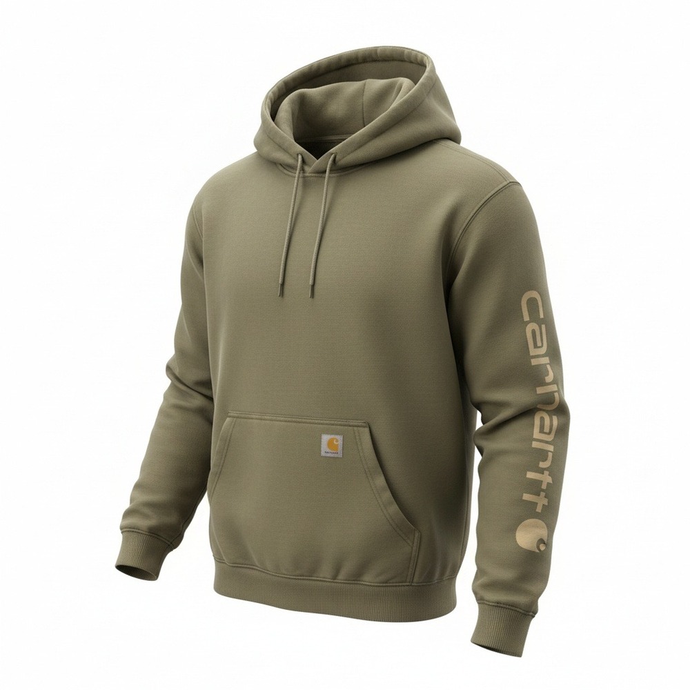 Carhartt Mens Relaxed Fit Midweight Garment Dyed Hoodie Tan TS6253-M Medium